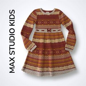 : : MAX STUDIO KIDS Long Sleeve Sweater Dress : :